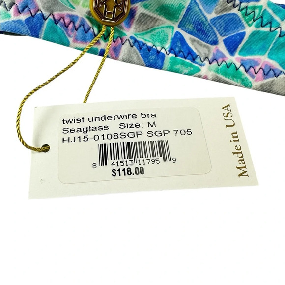 Helen Jon Womens  Seaglass Twist Underwire Bra W/ Removable Straps Medium NWT - Picture 4 of 4